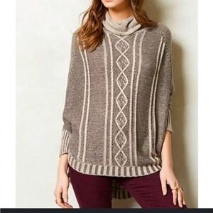 Anthropologie Yoon Boho Knit Poncho Cape Sweater, size XS/S